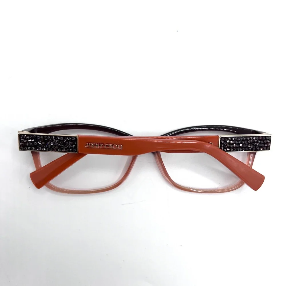 Jimmy Choo JC110 53-15-135 Burgundy Peach Ombre Crystal Eyeglasses Frames Only